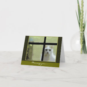 Missing You - Cat at Window Card