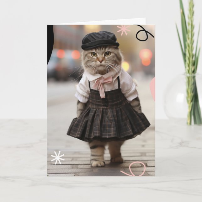 Missing You Cat Greeting Card (Front)