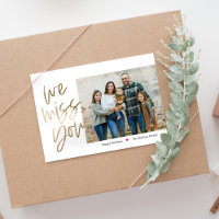 Missing You Editable Colour Holiday Photo Card