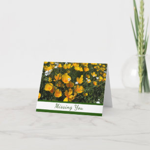 Missing You Field of Poppies Notecard