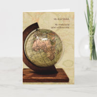 Missing You Friend Old World Map Vintage Styling
