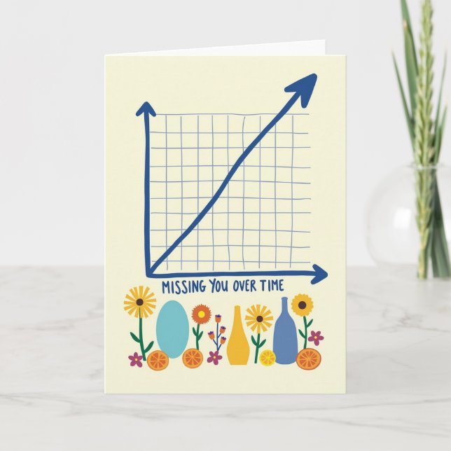 Missing You Graph Floral Card (Front)