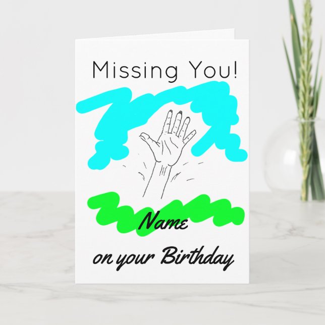 Missing You Happy Birthday Card (Front)