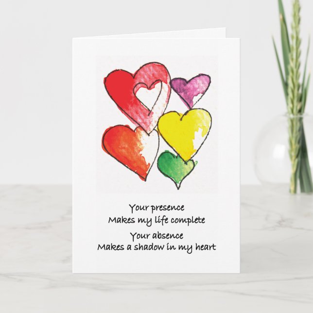 Missing You Hearts Card (Front)