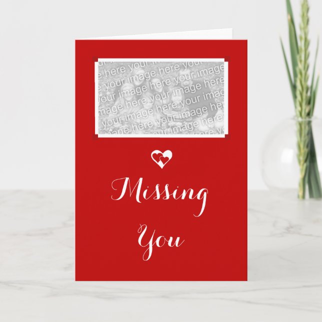 Missing You Hearts Photo Card (Front)