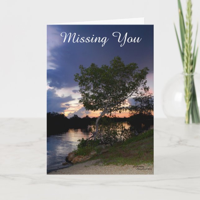 Missing You lake sunset Greeting Card (Front)