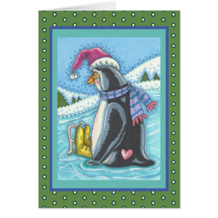 MISSING YOU LONELY PENGUIN HOLIDAY GREETING CARD V