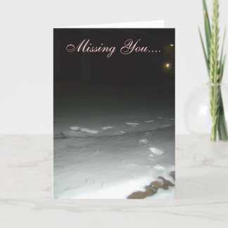 Missing You night snow Greeting Card
