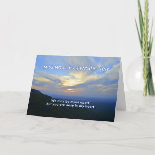 Missing You on Father's Day Mountain Sunset Card