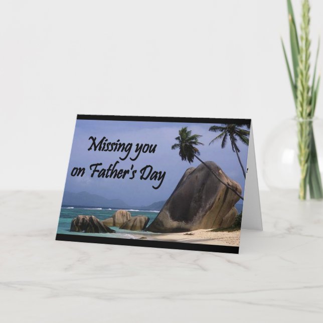 Missing you on Father's Day Tropical Card (Front)