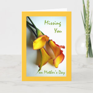 Missing You on Mother's Day, Calla Lilies Card