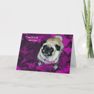 "Missing You" Pug Greeting Card
