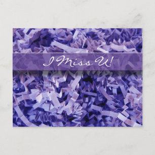 Missing You Purple Paper Shreds Photograph Postcard