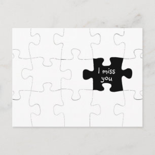 Missing You Puzzle Piece Postcard