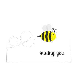 "Missing You" Sad Bee Card