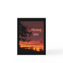 Missing You Sunset Note Card