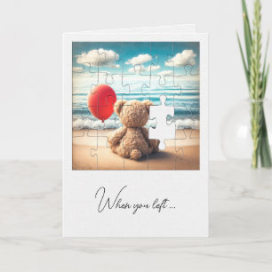 Missing You Teddy Bear Jigsaw Puzzle Card