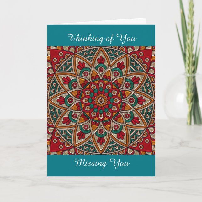 Missing You, Thanking of You, Mandala Card (Front)