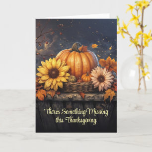 Missing You Thanksgiving Pretty Autumn Fall Flower Card
