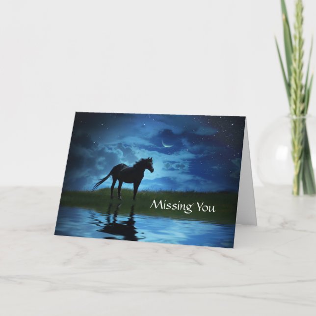 Missing You with Horse and Stars Card (Front)