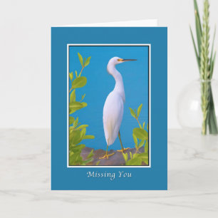 Missing Youm Snowy Egret at the Pond Card