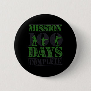 Mission 100 Days Complete Military Army School Gam 6 Cm Round Badge