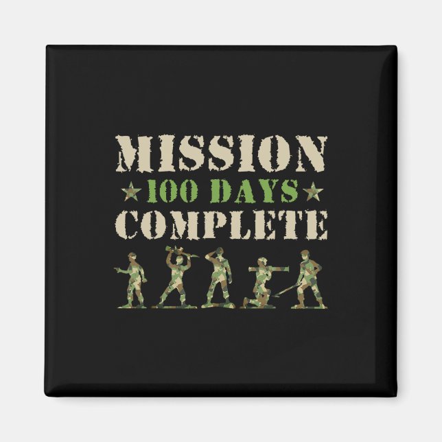 Mission 100 Days Of School Complete Student Boy So Magnet (Front)
