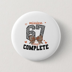 Mission 67 Days Complete Back To School Bow Leopar 6 Cm Round Badge