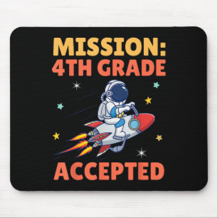 Mission Accepted 4th Fourth Grade Astronaut Back T Mouse Mat