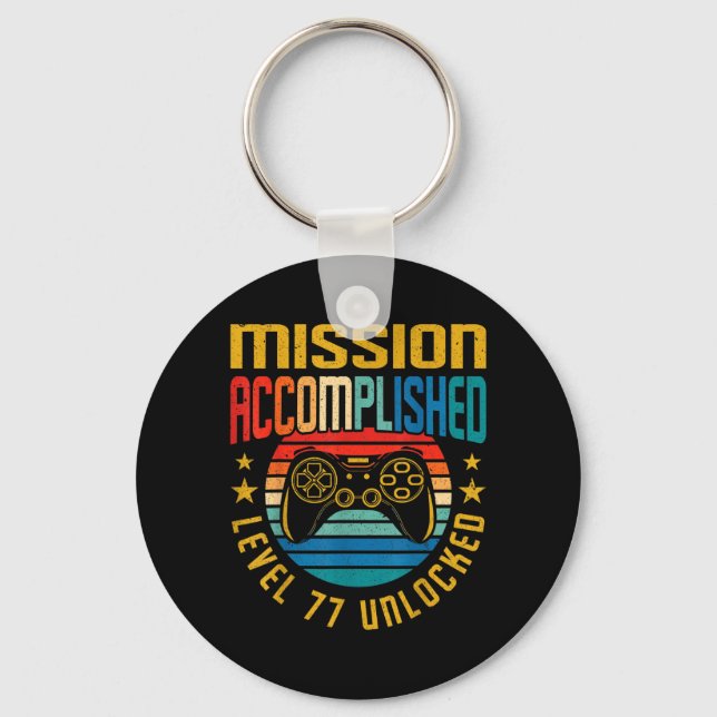 Mission Accomplished Level 77 Unlocked 77th Key Ring (Front)