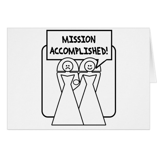 "Mission Accomplished" Marriage (homosexual) (Front Horizontal)