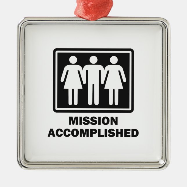 Mission Acomplished Threesome Metal Tree Decoration (Front)