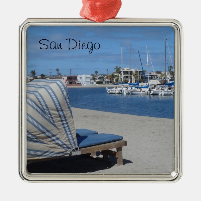 Mission Bay- San Diego Metal Tree Decoration (Front)