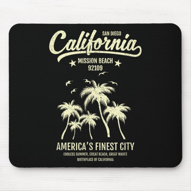 Mission Beach Ca 92109 Summer Vacation San Diego C Mouse Mat (Front)