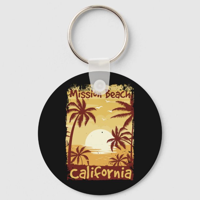Mission Beach California Key Ring (Front)