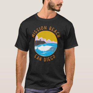 Mission Beach California Travel Art Vintage T-Shirt