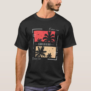 Mission Beach Vacation Holiday California Flag T-Shirt