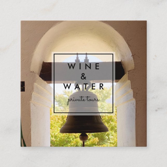 Mission Bells California Photo Travel Tourism Square Business Card (Front)