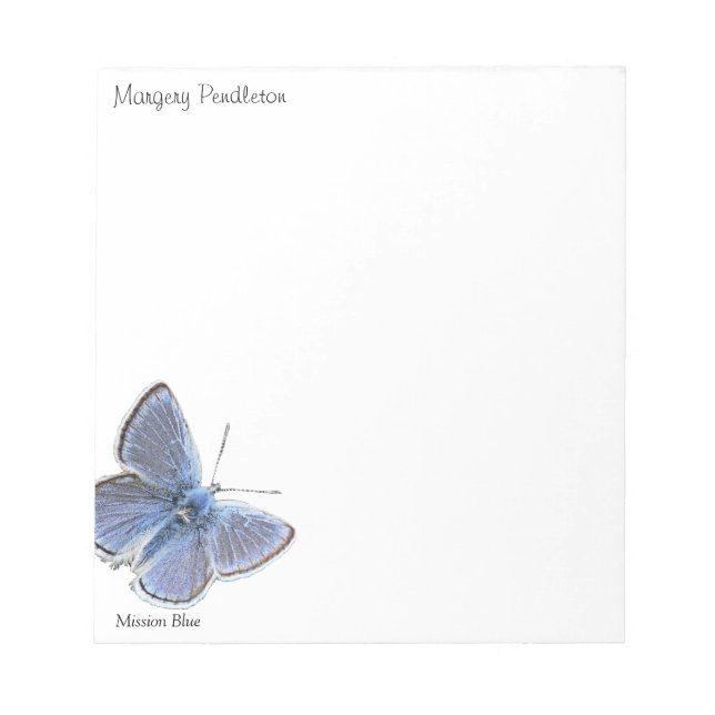 Mission Blue Butterfly Notepads (Front)