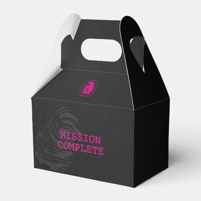 MISSION COMPLETE Girls Spy Party Favour Box (Front Side)