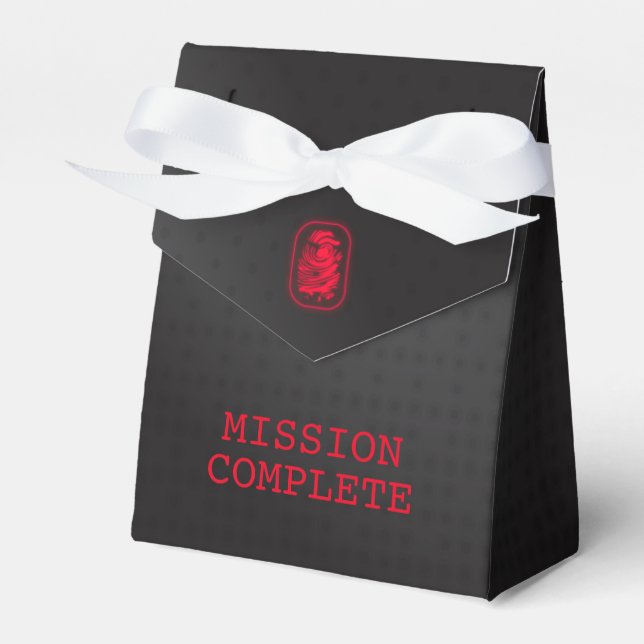 MISSION COMPLETE Spy Party Favour Box (Front Side)