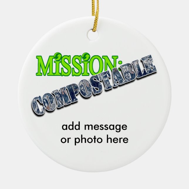 Mission: COMPOSTABLE Ceramic Tree Decoration (Front)