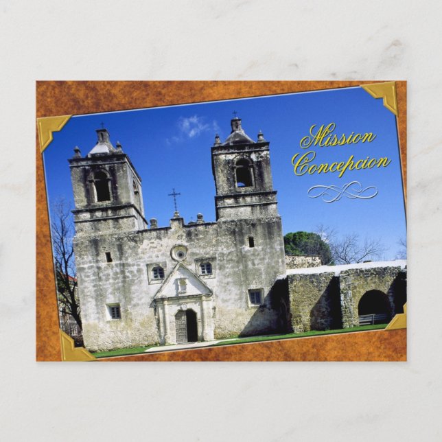 Mission Concepcion in San Antonio, Texas Postcard (Front)