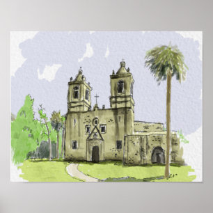 Mission Concepcion  San Antonio Texas Poster