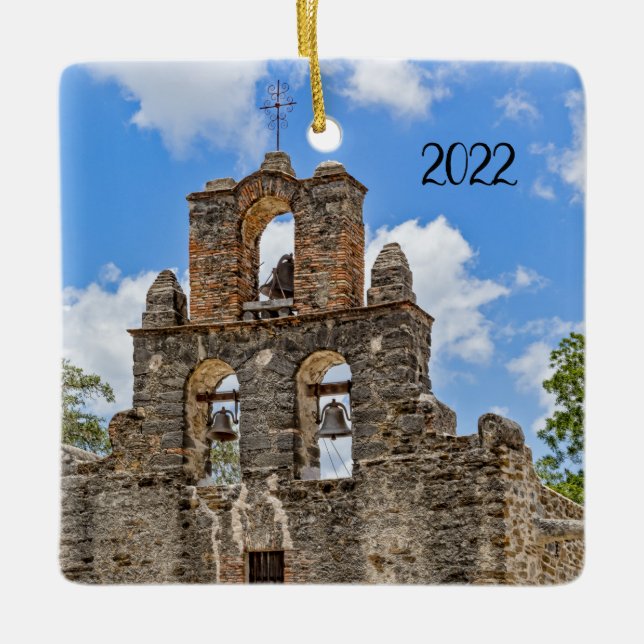 Mission Espada, Ceramic Ornament (Front)