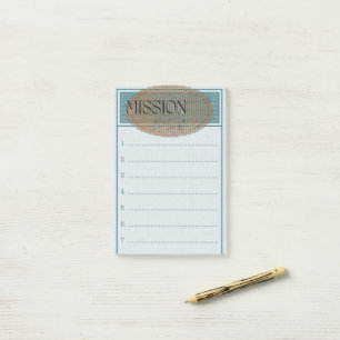 Mission goals post it note booklet