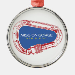 Mission Gorge San Diego Climbing Carabiner Metal Tree Decoration
