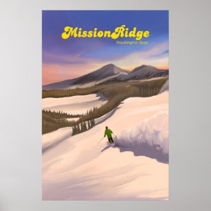 Mission Ridge Ski Resort Travel Poster