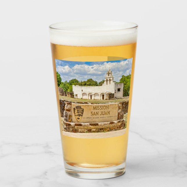 Mission San Juan, San Antonio, Texas, Beer Glass (Front Filled)