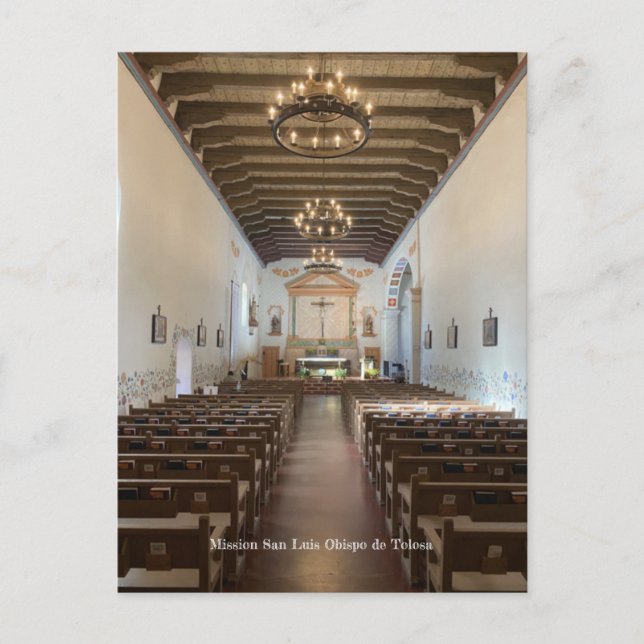 Mission San Luis Obispo de Tolosa, Colour Postcard (Front)